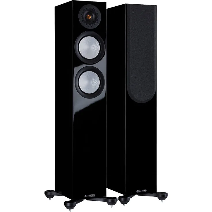 Monitor Audio Silver 200 7G, Standlautsprecher mit Hochglanz-Lack in Schwarz, Rigid Surface Technology und optimierter Frequenzweiche