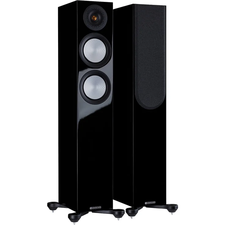 Monitor Audio Silver 200 7G, Standlautsprecher mit Hochglanz-Lack in Schwarz, Rigid Surface Technology und optimierter Frequenzweiche