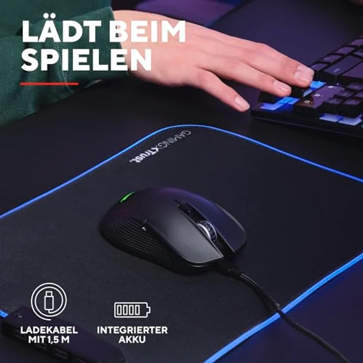 Trust GXT931 YBAR MULTI, Kabellose Gaming-Maus mit 7200 DPI, ergonomisch für Rechtshänder, Schwarz – Bild 7