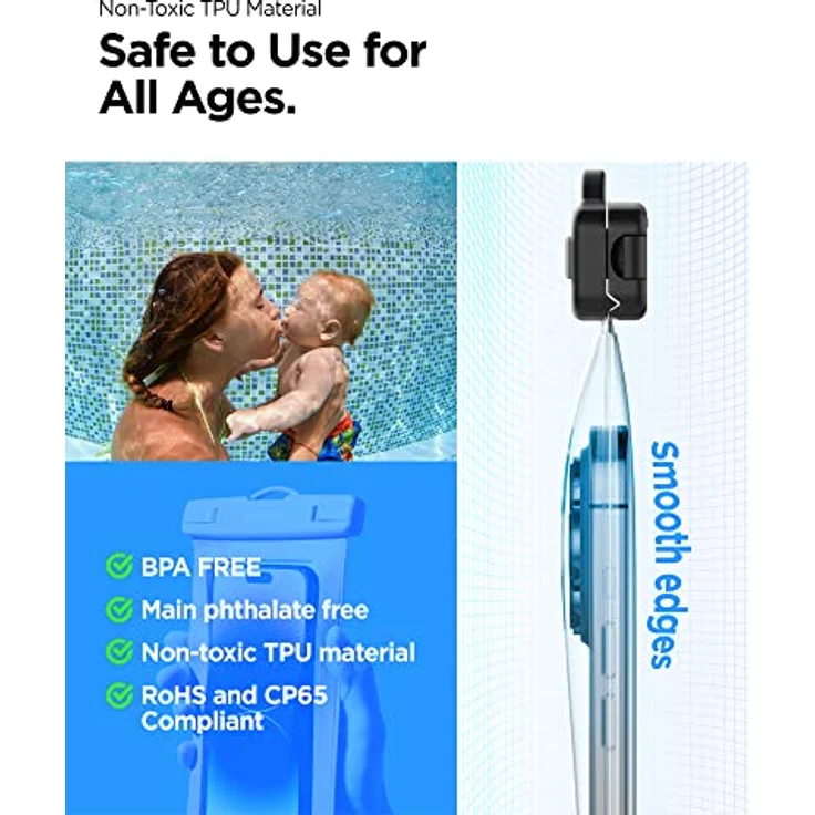 Spigen Aqua Shield wasserdichte Handyhülle Schwimmend [2 Stück] IPX8 Wasserfeste Handytasche Unterwasser Hülle Kompatibel mit iPhone, Galaxy, Xiaomi, Google Smartphones -Apricot – Bild 3