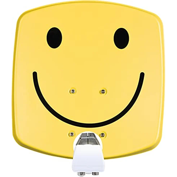 TechniSat DIGIDISH 33 – Satelliten-Schüssel für 2 Teilnehmer (33 cm kleine Sat Anlage - Komplettset mit Wandhalterung und Universal Twin-LNB) smiley-gelb – Bild 2
