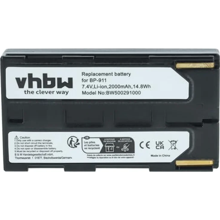 vhbw 2X Akku Ersatz für Canon BP-945, Hochleistungs- Lithium-Ionen-Akku, 1300 mAh, 7,2 Volt, wiederaufladbar – Bild 3
