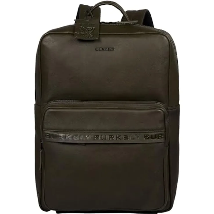 Burkely Minimal Mason Rucksack für Damen und Herren aus genarbtem Savage-Leder, One Size, für Business und Notebook