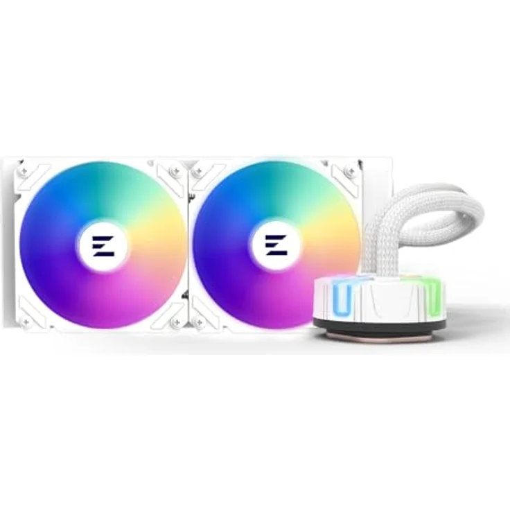 Zalman AIO Wasserkuhlung Reserator5 Z RGB - 240mm Wasserkühler für CPU, weiss, mit vernickelter Kupferbodenplatte und RGB-Beleuchtung – Bild 1