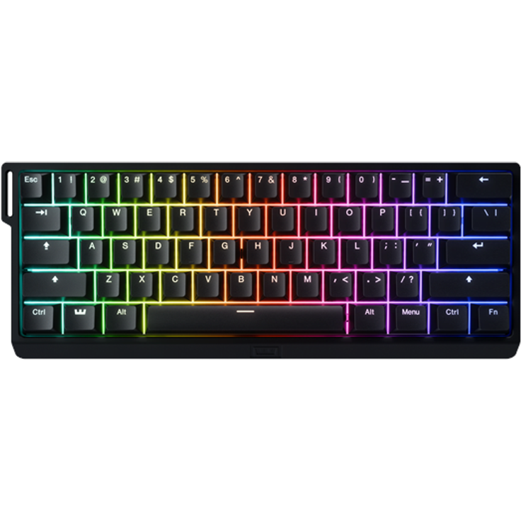 Wooting 60HE+, Gaming Tastatur TKL mit Linear Hall-Effekt Schaltern, RGB-Beleuchtung, abnehmbarem USB-C Kabel, Schwarz
