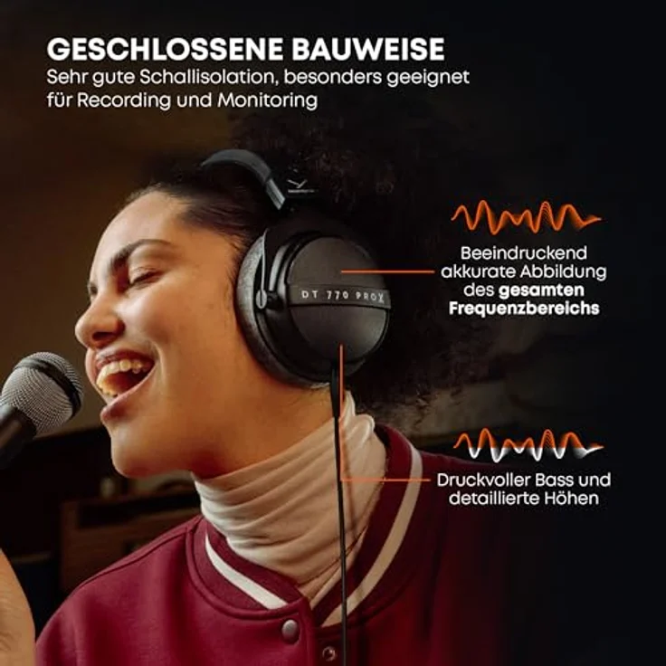 beyerdynamic DT 770 PRO X, Studio-Kopfhörer für Recording & Monitoring mit dynamischem Treibersystem STELLAR.45, geschlossen, hoher Tragekomfort, Made in Germany – Bild 4