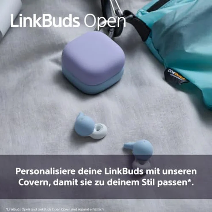 Sony LinkBuds Open, Halterungen in Aschblau, komfortable Air Fitting Supporters zur individuellen Anpassung – Bild 2