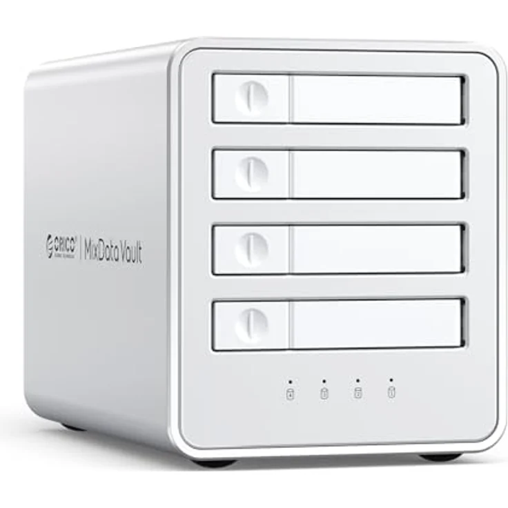ORICO Aluminium RAID Festplattengehäuse 4-Bay 2.5 Zoll, Dockingstation für SSD/HDD mit Lüfter, Unterstützung für bis zu 32 TB, USB 3.2 Gen2, 7 RAID Modi – Bild 1