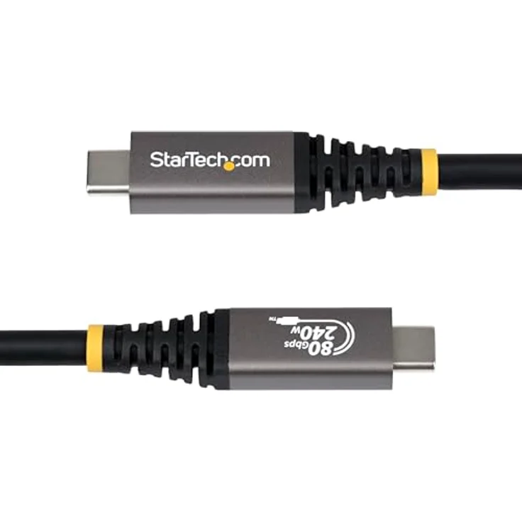 StarTech.com USB4 Kabel 1,5m, 80Gbps, USB-IF-zertifiziert, 240W, 8K 120Hz & 4K 240Hz DP2.1, Thunderbolt 4 – Bild 4