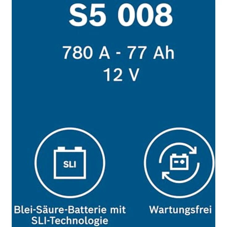Bosch S5 008, Autobatterie 12V 77Ah 780A, wartungsfrei mit PowerFrame®-Technologie – Bild 3