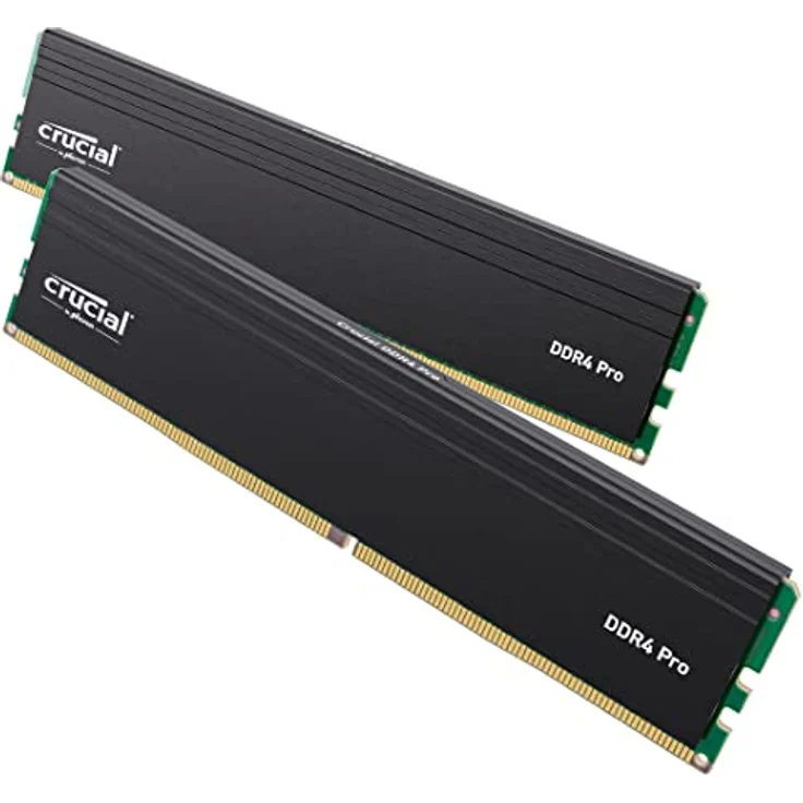Crucial Pro RAM 32GB (2x16GB) DDR4 3200MT/s (3000MT/s oder 2666MT/s) Desktop Arbeitsspeicher Kit CP2K16G4DFRA32A – Bild 1