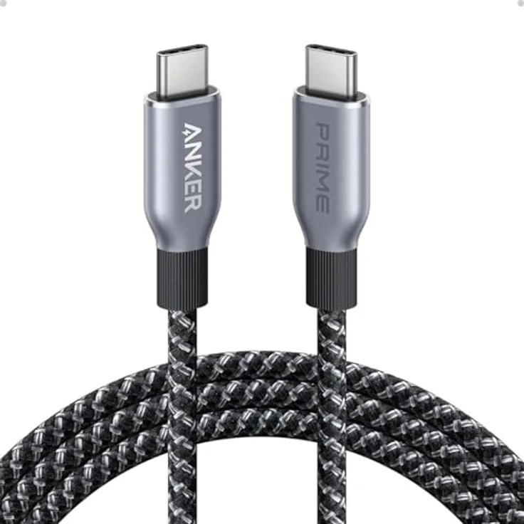 Anker Prime USB-C auf USB-C Kabel, 90cm, 240W, upcycled Flechtgewebe, Schwarz