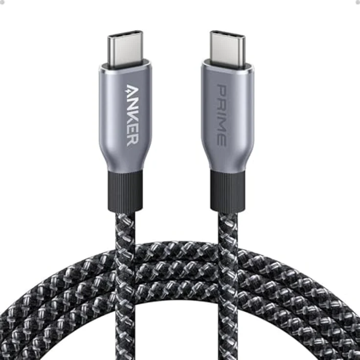 Anker Prime USB-C auf USB-C Kabel, 90cm, 240W, upcycled Flechtgewebe, Schwarz – Bild 1