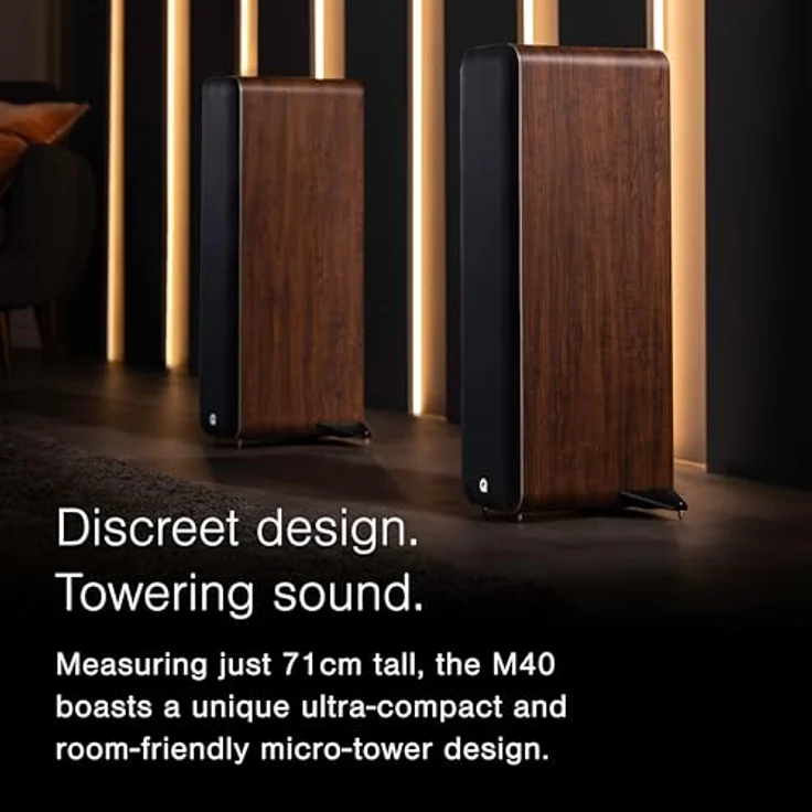 Q Acoustics M40 Schwarz – Verstärkte Standlautsprecher (Paar) – Bild 1