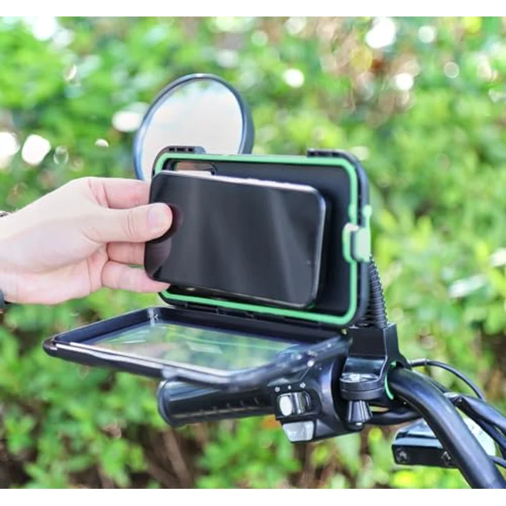 my wall HR21L Fahrrad Handyhalterung, wassergeschützt, 360° drehbar, Touchscreen-fähig, mit Kamera Sichtfenster, spritzwassergeschützt & stoßfest – Bild 2