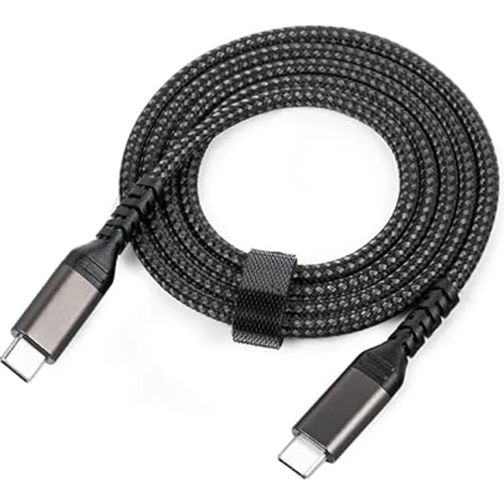 INF USB-C zu USB-C Kabel, 5A/20V PD 100W Ladegerät, geflochtenes Nylon, schwarz, 2 m