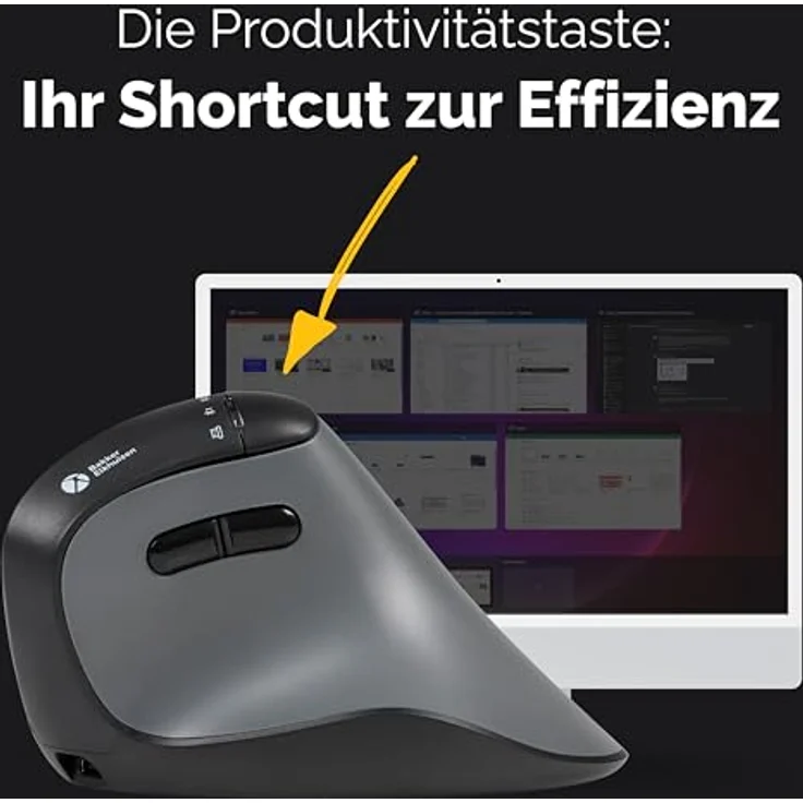 BakkerElkhuizen FastForward Pro, Vertikale Ergonomische Maus mit Hyperscroll, Bluetooth/2.4G/USB-C, 2400 DPI, Wiederaufladbar, Für Windows & Mac – Bild 3