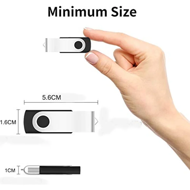 AreTop USB-Sticks 16GB, 10 Stück USB 2.0 Speichersticks mit 360-Grad-Drehung, mehrfarbig, High Speed Datenspeicher – Bild 3
