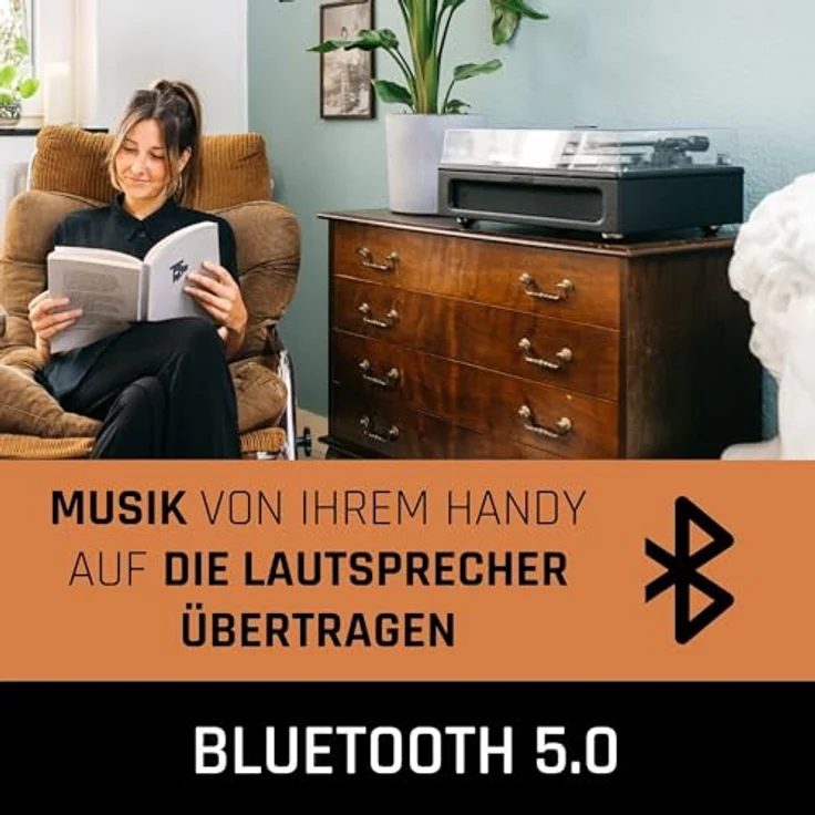 Lenco LS-430BK Plattenspieler mit 4 Lautsprechern, BT – Bild 3