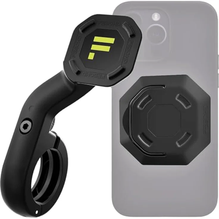 Feschd Bike Bundle, Smartphone Halterung mit integrierten Fingerring, Magnethalter und Vibrationsdämpfer, Schwarz – Bild 1