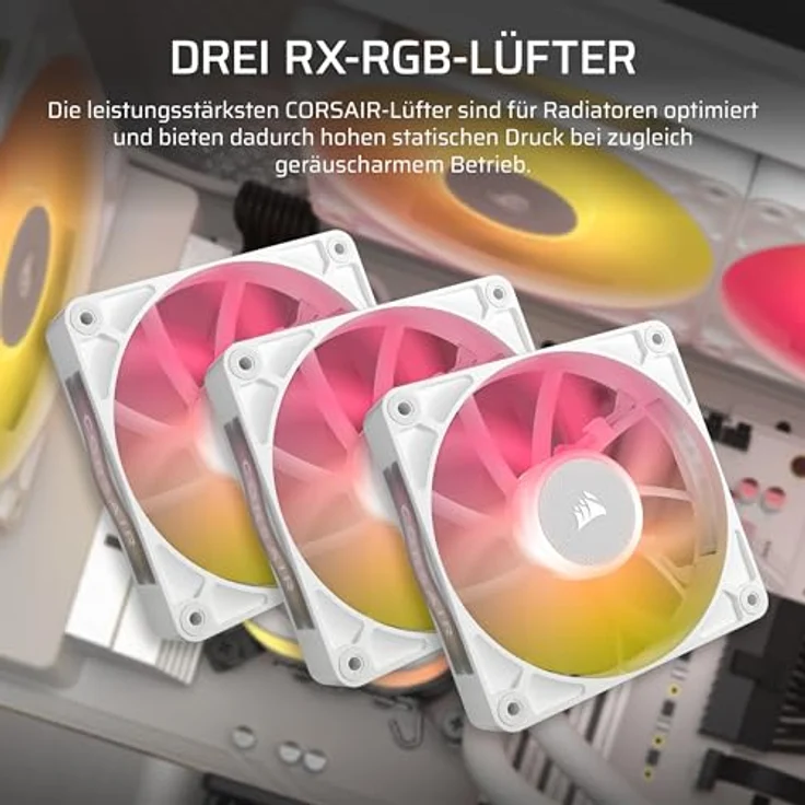 CORSAIR iCUE LINK Titan 360 RX RGB Flüssig-CPU-Kühler – 360mm AIO – 3X RX120 RGB-Lüfter Inklusive – weiß – Bild 3