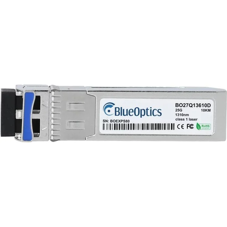 BlueOptics Extreme Networks 25G-LR-SFP10KM, kompatibler SFP28 Transceiver mit LC Duplex Anschluss, 10 km Reichweite, Silber