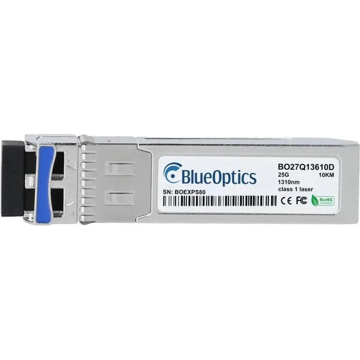 BlueOptics Extreme Networks 25G-LR-SFP10KM, kompatibler SFP28 Transceiver mit LC Duplex Anschluss, 10 km Reichweite, Silber