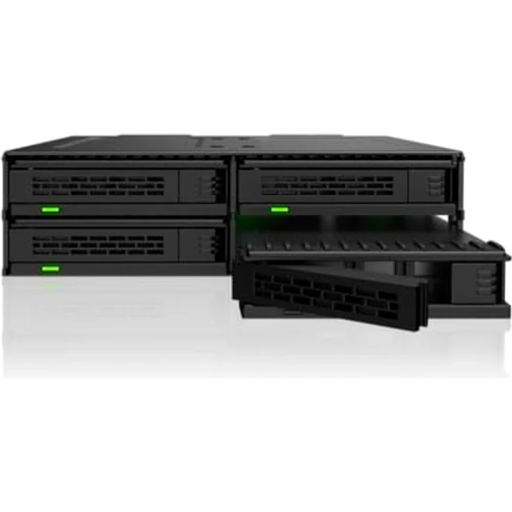 ICY DOCK ExpressCage MB324V4P-B, 4-Bay U.2/U.3 PCIe 4.0 NVMe SSD Wechselrahmen, schraubenlose Trays für 5,25" Schacht, bis 64Gbps pro SSD – Bild 6