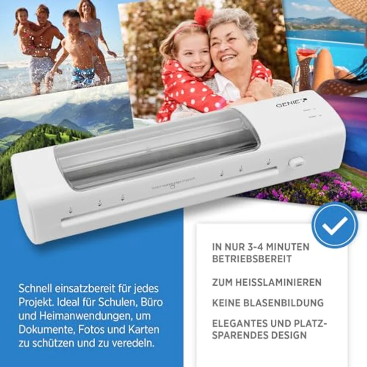 Genie LA 450 T, Laminiergerät für A4 Dokumente, LED-Sichtfenster, 80-125 µm, ABS-Funktion, 230 mm Arbeitsbreite – Bild 3