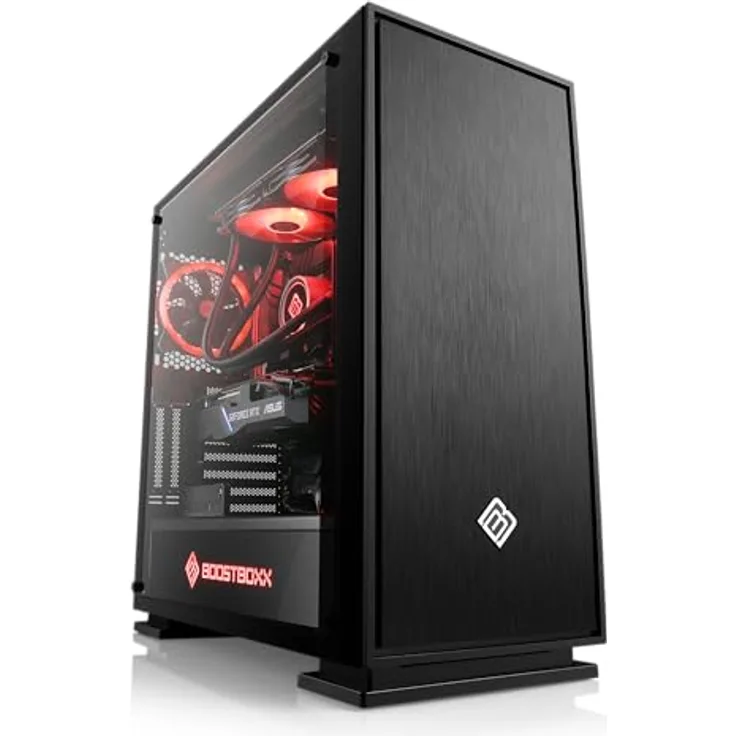 Boost Boxx Gaming PC mit Windows 11 Home, Intel Core Ultra 7 265KF 8X 3900 MHz, 4000 GB M.2 SSD, 64 GB DDR5-RAM, NVIDIA GeForce RTX 5080, ASUS Mainboard, USB 3.2, M12020H