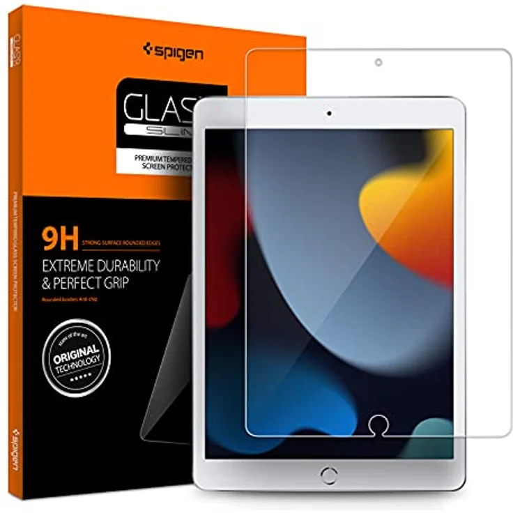 Spigen Glas.tR Slim Schutzfolie für iPad 9 2021, 10.2 Zoll, Kristallklar, Kratzfest, 9H Härte – Bild 1