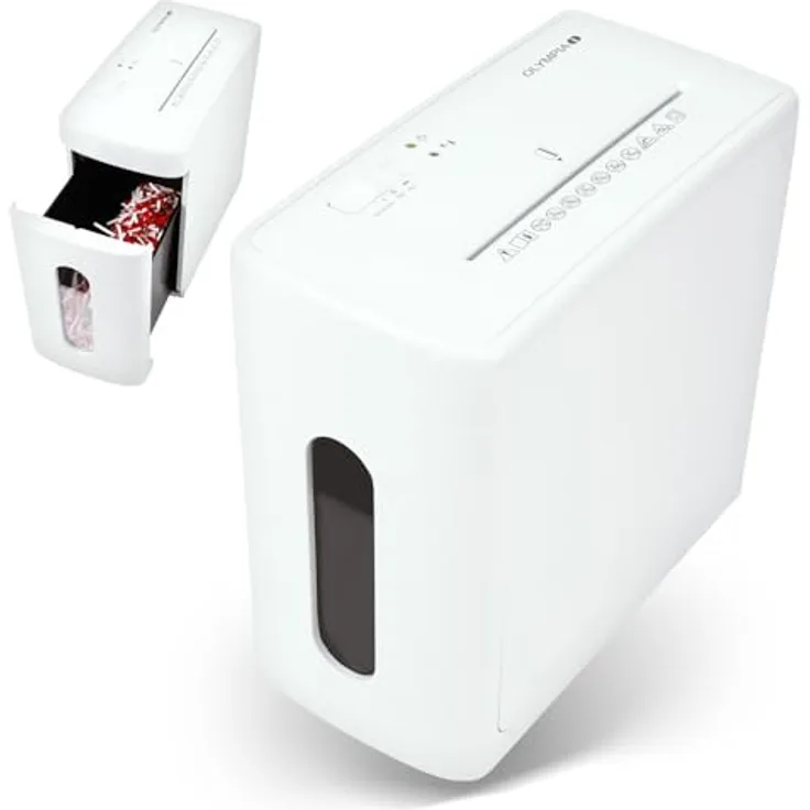 Olympia CC 1010 S, Aktenvernichter mit Partikelschnitt, 18 Liter, weiss, DIN Sicherheitsstufe 3, vernichtet bis zu 10 Blätter, leiser Betrieb