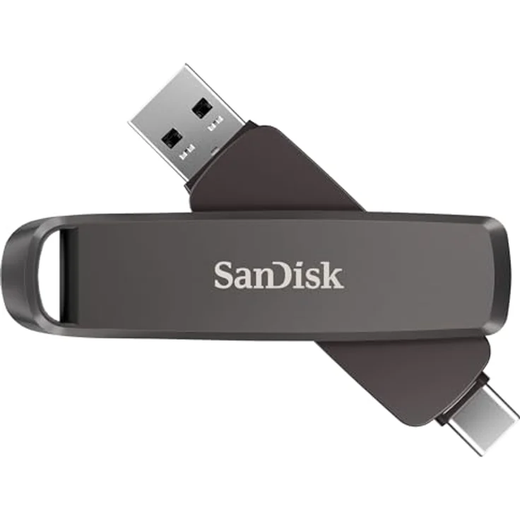 SanDisk Extreme PRO DUAL Drive 1 TB, Flash-Laufwerk 2-in-1 USB Type-A und USB Type-C, Lesegeschwindigkeit bis zu 1000 MB/s, Automatische Backup, Schwarz – Bild 1