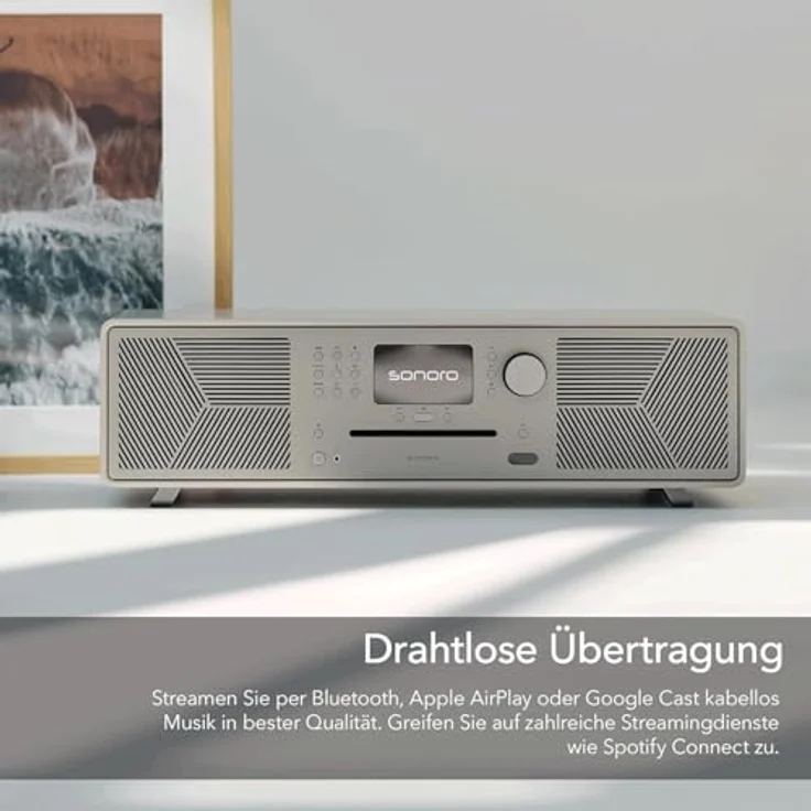 sonoro MEISTERSTÜCK (Gen.2) Kompaktanlage mit CD Player, Bluetooth & Internetradio (Airplay, Chromecast, Spotify, Tidal, FM, DAB+, USB) Sandstone – Bild 5