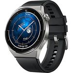 HUAWEI WATCH GT 3 Pro 46mm Smartwatch, Titangehäuse, Saphirglas, Tauch Modus,lange Akkulaufzeit, dratlosses Aufladen,Herzfequenz- und SpO2 Überwachung, Bluethooth Anrufe, Deutsche Version, schwarz
