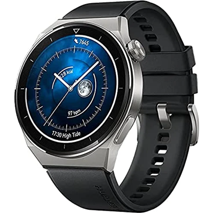 HUAWEI WATCH GT 3 Pro 46mm Smartwatch, Titangehäuse, Saphirglas, Tauch Modus,lange Akkulaufzeit, dratlosses Aufladen,Herzfequenz- und SpO2 Überwachung, Bluethooth Anrufe, Deutsche Version, schwarz – Bild 1