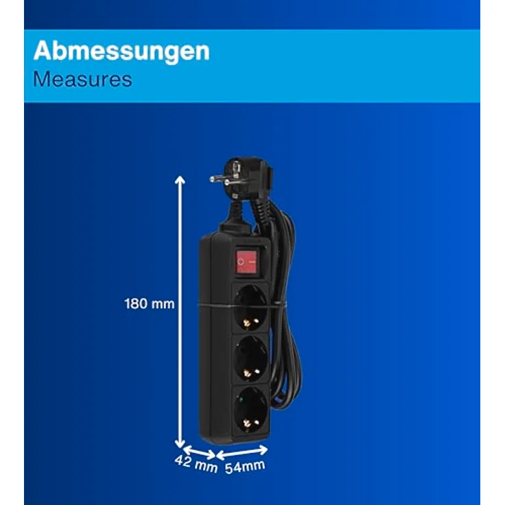 REV Ritter 0512371555 Steckdosenleiste 3 fach mit Schalter KS 1.4 m, schwarz – Bild 4