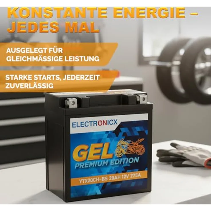 Electronicx Extreme Edition GEL Batterie 20Ah 12V, wartungsfrei, auslaufsicher, vibrationsfest für Motorrad, Roller und ATV – Bild 4