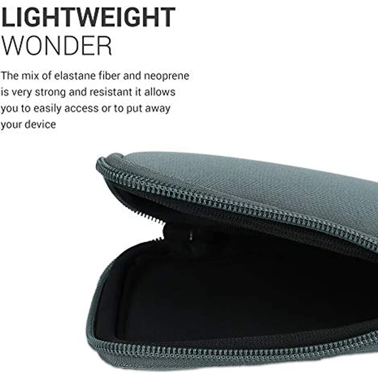 kwmobile Neopren Schutztasche kompatibel mit Nintendo 3DS XL, grau - wasserdicht, leicht und griffig mit Reißverschluss – Bild 3