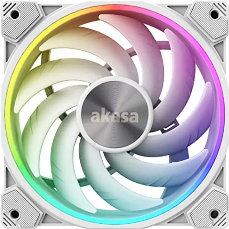 Akasa SOHO AR Dawn Edition, 120 mm adressierbarer RGB-PWM-Lüfter, bis zu 2000 RPM, MHD lange Lebensdauer, geräuscharmer Betrieb, weißer aRGB-Lüfter für PC, Kühlkörper oder Heizkörper, AK-FN108-WH