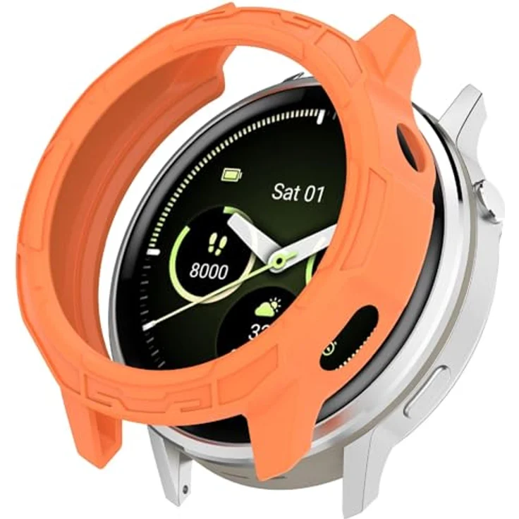 GIOPUEY Hülle für Garmin Venu 4 45mm, Weiches TPU Silikon Schutz Case Cover - orange, hervorragender Schutz und präzise Passform – Bild 3