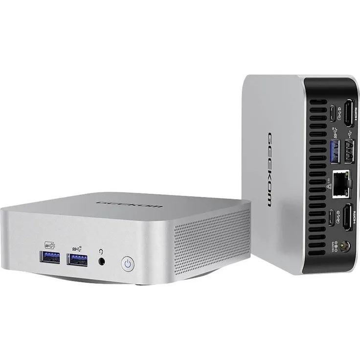 Geekom Mini PC A6, AMD Ryzen 7 (4,7 GHz), 512 GB SSD, 16 GB RAM, Schwarz