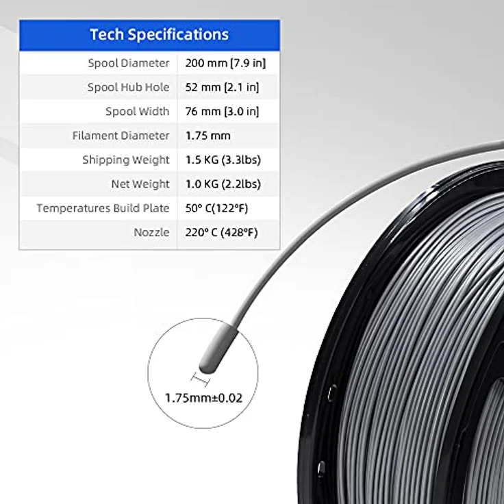 PLA 1kg Green Flashforge 3D Filament 1,75mm (PG1) (PG1) – Bild 3