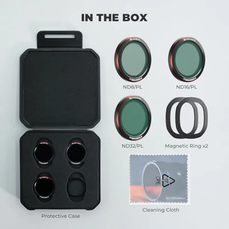 Freewell Magnetische ND/PL-Filter für DJI Neo 2, inklusive ND8/PL, ND16/PL & ND32/PL, Polarisierte Filter zur Belichtungskontrolle und Reflexionsreduktion – Bild 5
