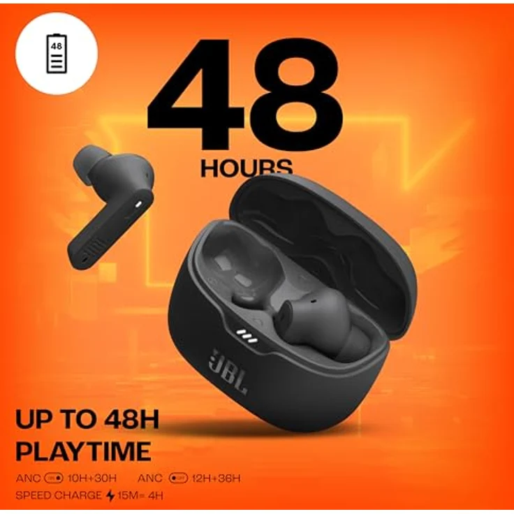 JBL Tune 245NC TWS wireless In-Ear-Kopfhörer mit Active Noise Cancelling (ANC) und Freisprechfunktion, schwarz – Bild 4