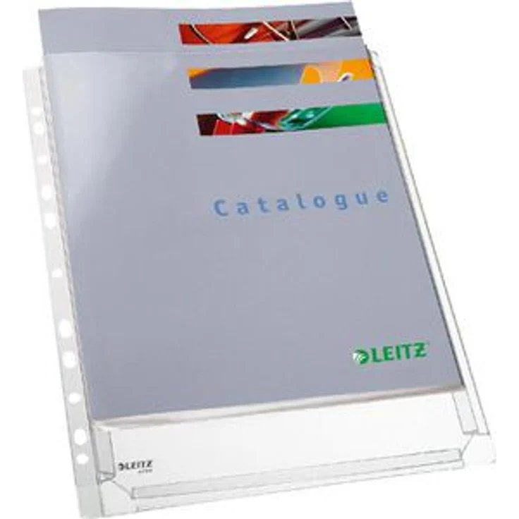 Leitz Prospekthüllen 4756-30-03 Maxi, A4, genarbt, 0,17 mm, oben offen, Dehnfalte, 5 Stück – Bild 1