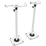 Drall 2 Stück Boxenständer aus Metall - Laustsprecherständer Boxen Stative, höhenverstellbar mit Kabelkanal - weiß Modell: BS16W
