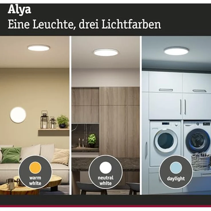 Paulmann Panel Alya 35W WhiteSelect 400mm Weiß Kunststoff 71188, Smarte Deckenbeleuchtung mit individueller Lichtfarbwahl, weiß – Bild 2