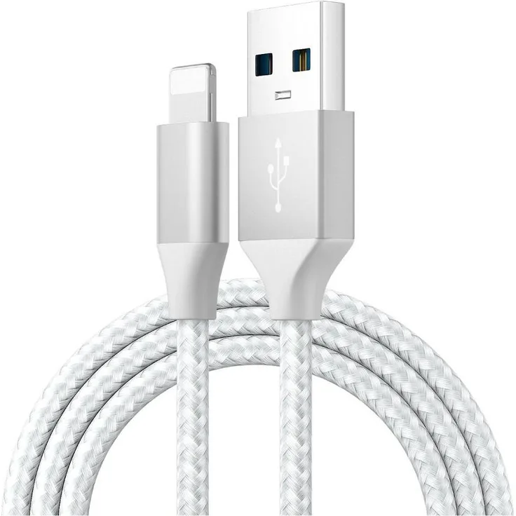 Kevin Frotscher USB Schnell Ladekabel für iPhone und iPad, 2 Meter, Weiß, mit Fast Charging und Datentransferfähigkeit