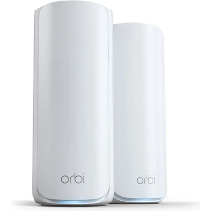 Netgear Orbi 770 Serie Quad-Band WiFi 7 Mesh-Netzwerksystem (RBE772) Router mit 1 Satelliten-Repeater, bis zu 360 m² Abdeckung, 100 Geräten, 2,5-Gig-Internetanschluss (11 GBit/s)